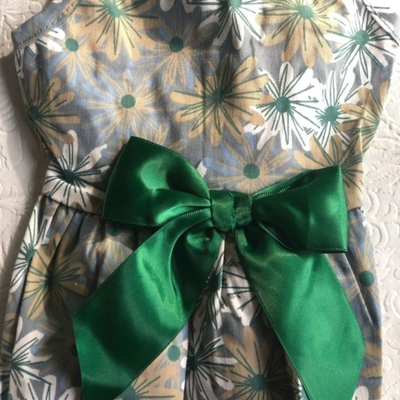 Small Dog Or Cat Floral Summer Dress With Bow Tie- NEW - Picture 4 of 7